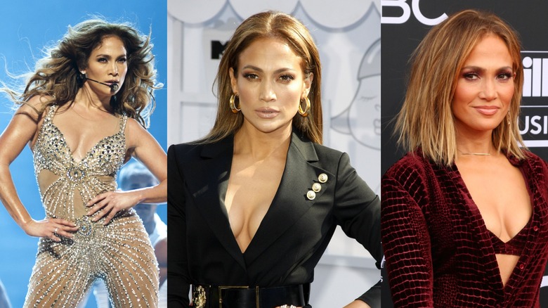 Jennifer Lopez in 2012, 2015, and 2018