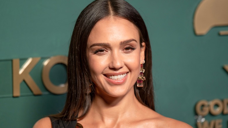 Jessica Alba smiling at event