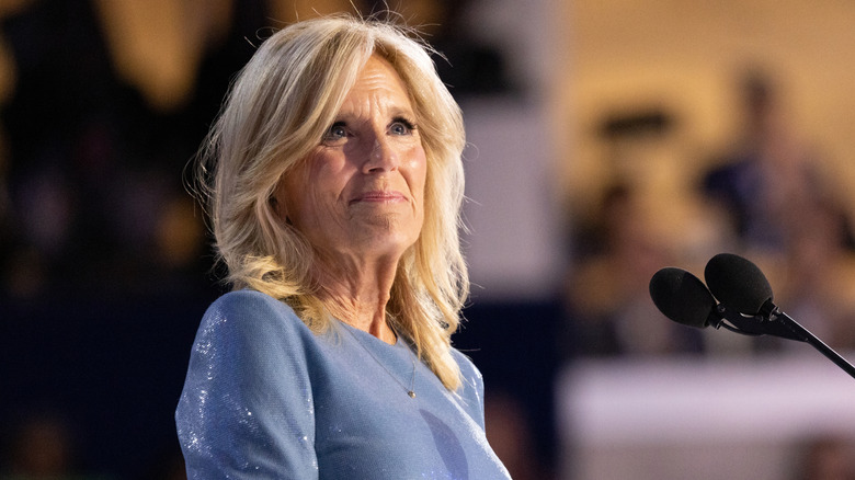Jill Biden giving a speech at the 2024 DNC