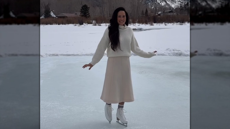 Joanna Gaines on ice skates
