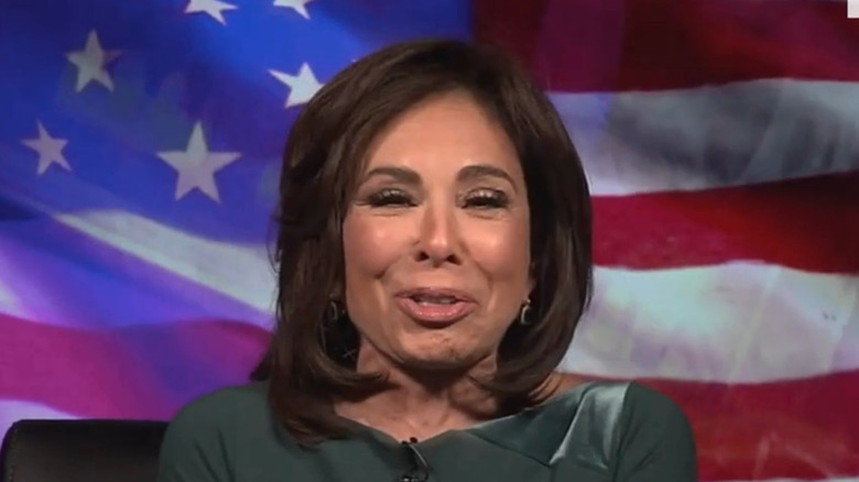 Jeanine Pirro with a green shirt