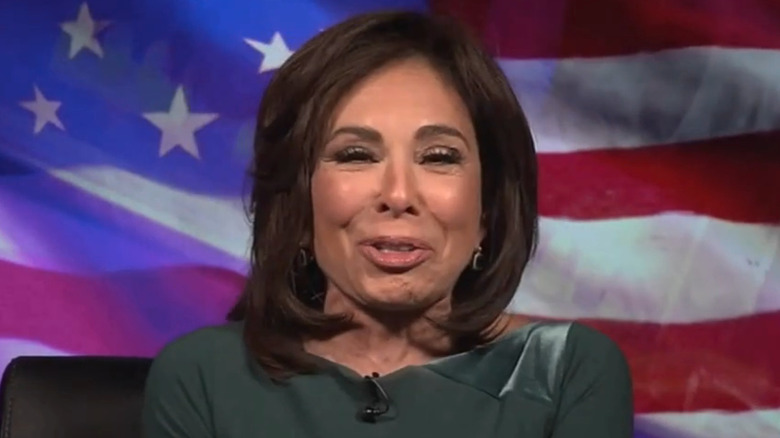 Jeanine Pirro with a green shirt