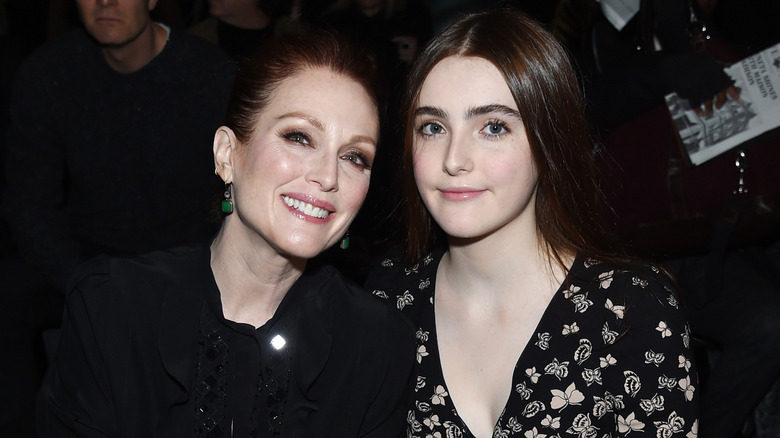 Julianne Moore smiling with her daughter Liv Freundlich
