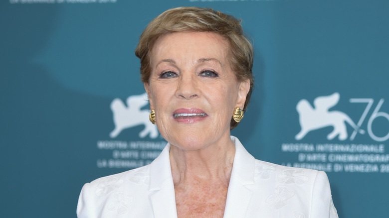 Dame Julie Andrews poses on the red carpet