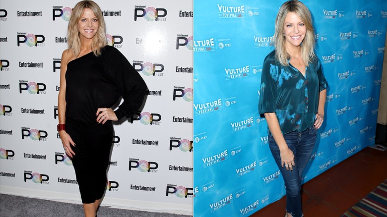 Kaitlin Olson in 2016 and 2017 posing in front of media walls