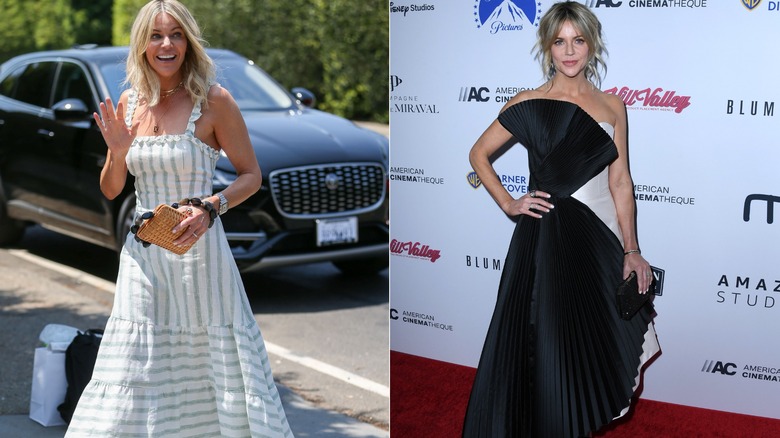 Kaitlin Olson in 2021 and 2022 posing in dresses