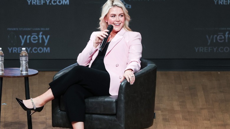 Karoline Leavitt speaks to an audience at a Turning Point USA event