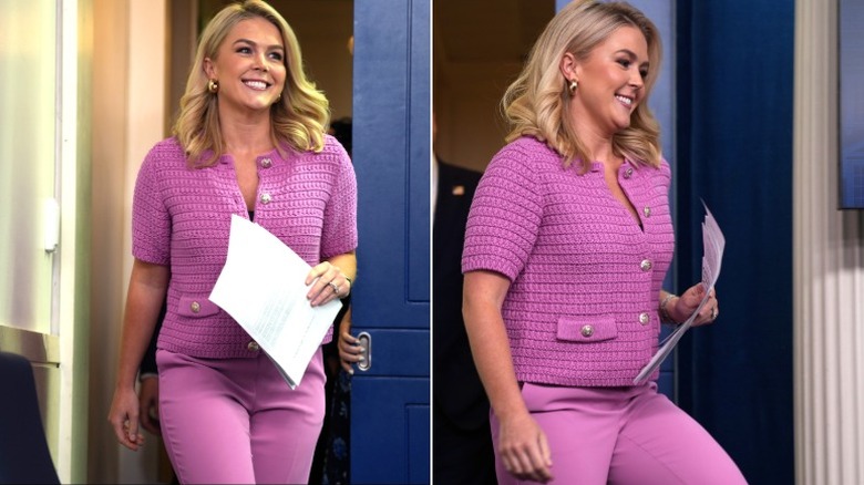 Karoline Leavitt at work in the White House