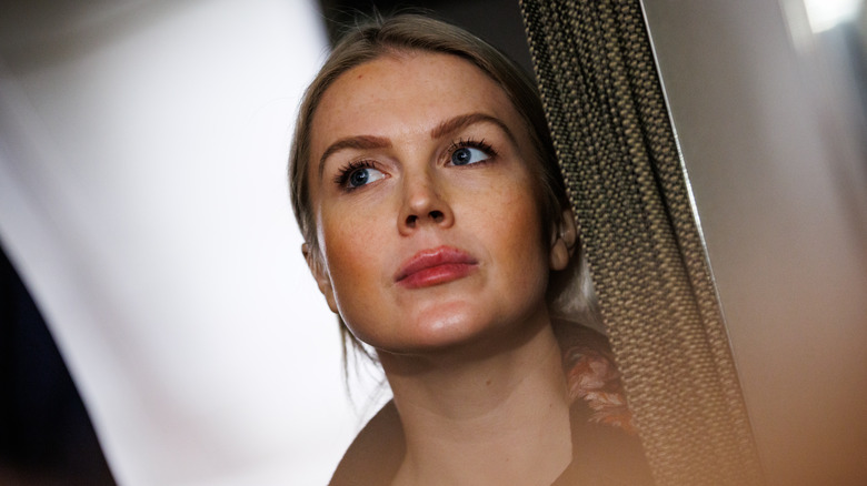 Karoline Leavitt with her hair up