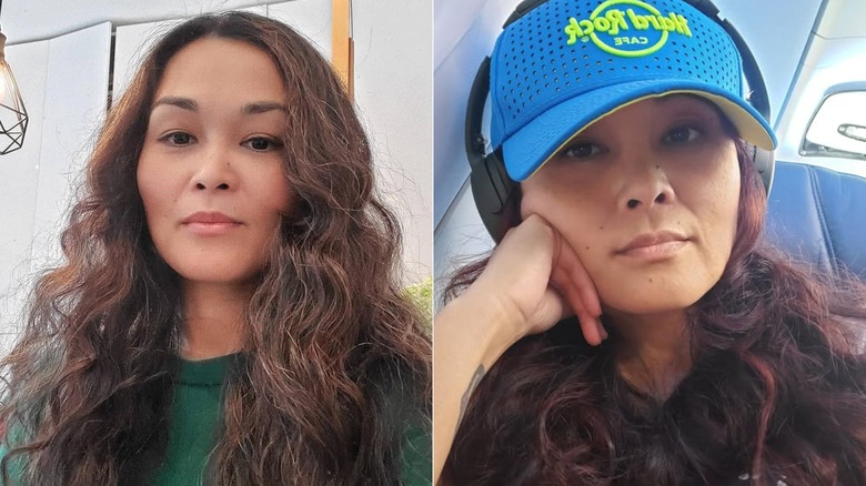 Maria Julian who plays Kate on "Yellowstone" showing off her gorgeous, long, curly hair