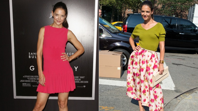 Katie Holmes at the "Gravity" premiere in New York City in October 2013 / Katie Holmes during New York Fashion Week in September 2013