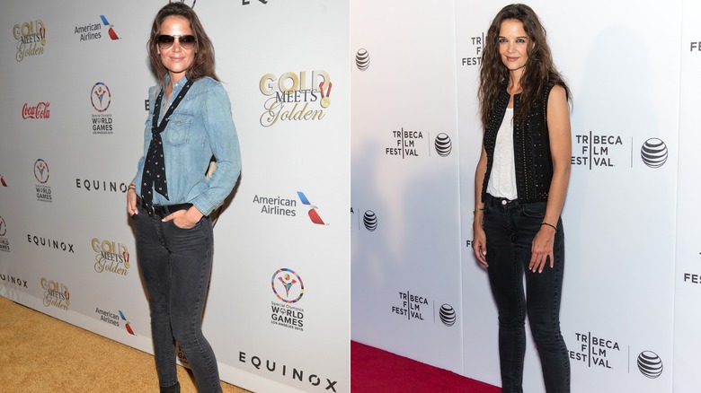 Katie Holmes at the 3rd annual Gold Meets Gold event for the Special Olympics in Los Angeles in February 2015 / Katie Holmes at the Tribeca Film Festival in New York City in April 2015