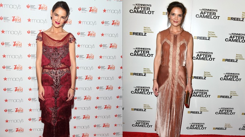 Katie Holmes at the American Heart Association's Go Red For Women event in February 2017 in New York City / Katie Holmes at the premiere of "The Kennedys After Camelot" in March 2017 in Beverly Hills