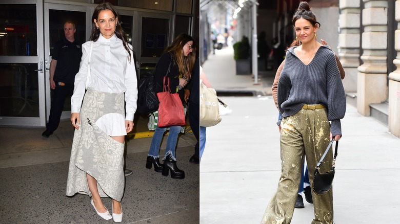 Katie Holmes at the 92nd Street Y in New York City in April 2023 / Katie Holmes in SoHo in New York City in April 2023