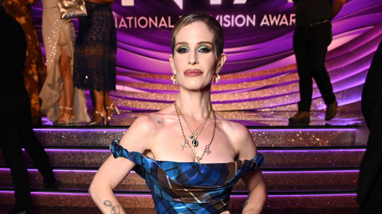 Kelly Osbourne in a plaid dress