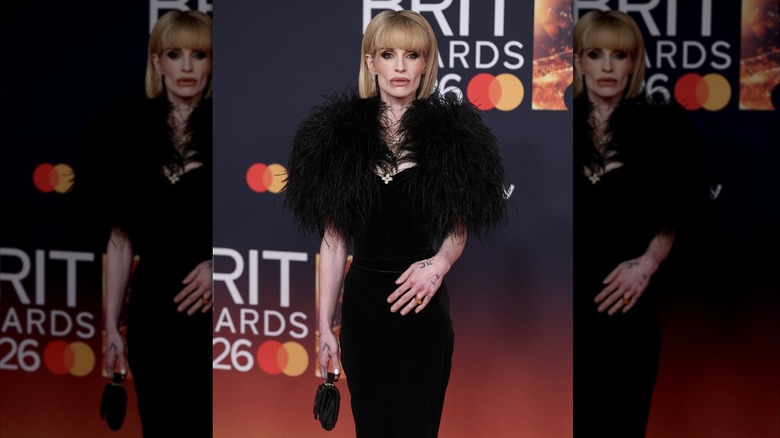 Kelly Osbourne wearing a black dress at the BRIT Awards