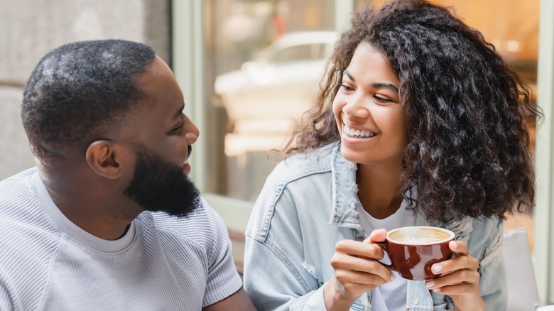 couple talking over coffee