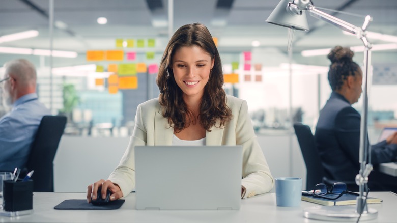 Woman working in business