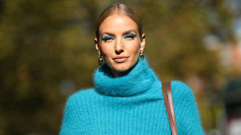 Woman wearing skin-toned lipstick