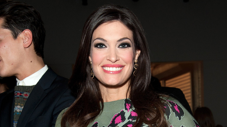Kimberly Guilfoyle with smoky eyes and bright pink lips