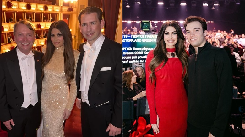 Kimberly Guilfoyle posing at the opera/Kimberly Guilfoyle with her son Roman
