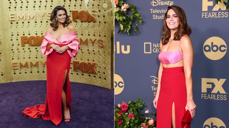 Mandy Moore in two different outfits at the 2019 Emmys and Emmys after party