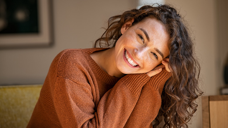 woman smiling at camera 