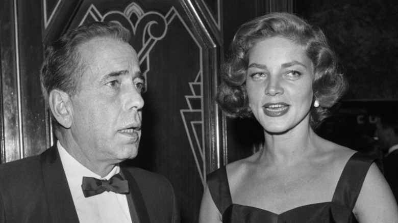 Humphrey Bogart and Lauren Bacall photographed at an event