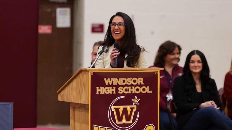 A photo of Lauren Boebert attending an event for Windsor High School