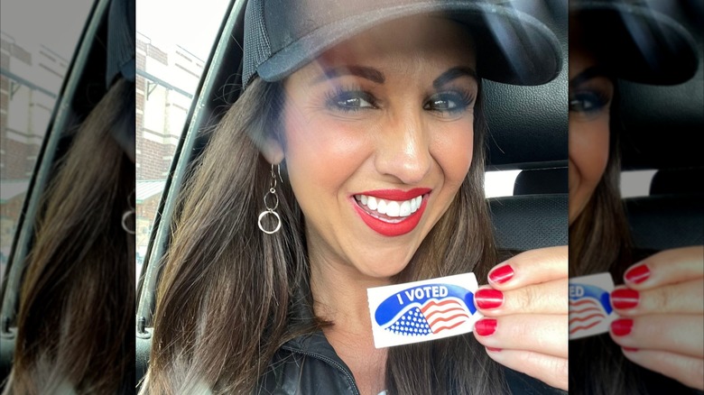 Lauren Boebert with red lipstick