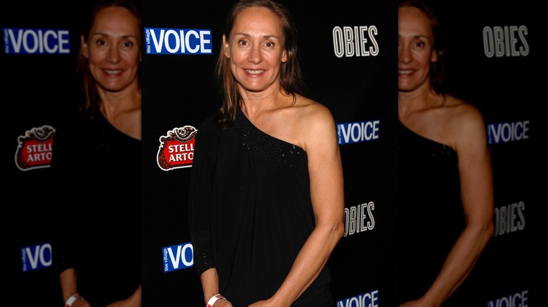 Laurie Metcalf wearing a one shoulder top in 2010