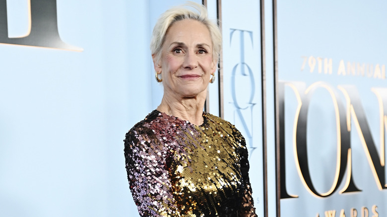 Laurie Metcalf in a sequined dress