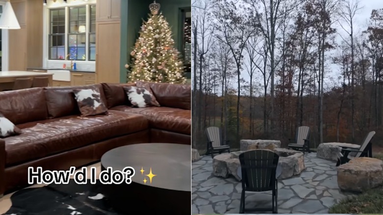 The inside of Bunnie Xo and Jelly Roll's house, and an outdoor area at the farm