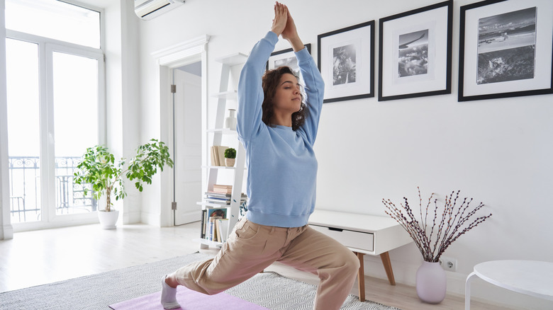 Woman practicing yoga