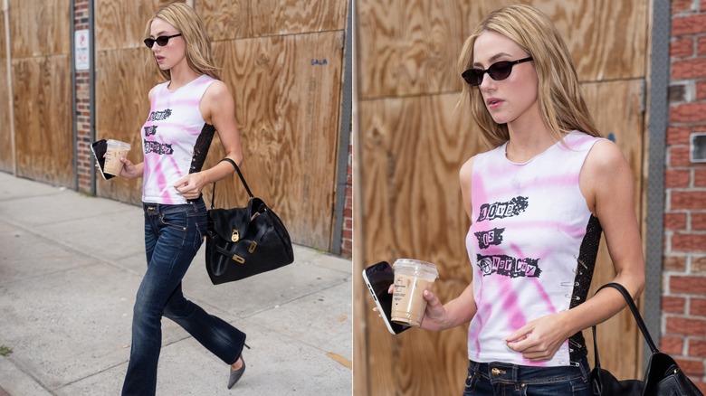 Lili Reinhart wearing a graphic tee and jeans on September 19, 2026