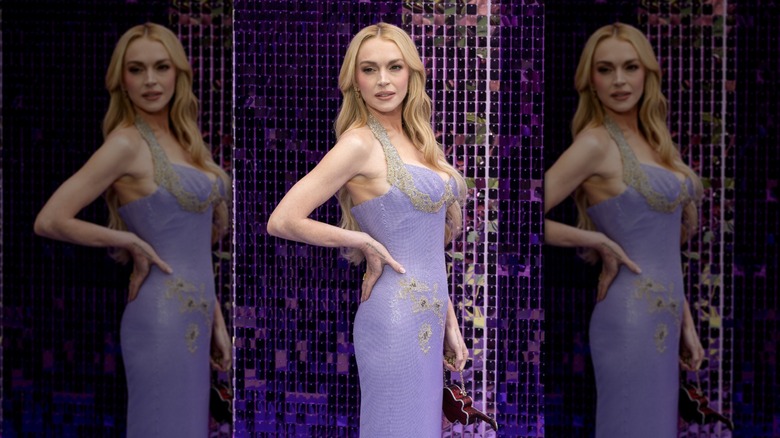 Lindsay Lohan posing with one hand on her hip
