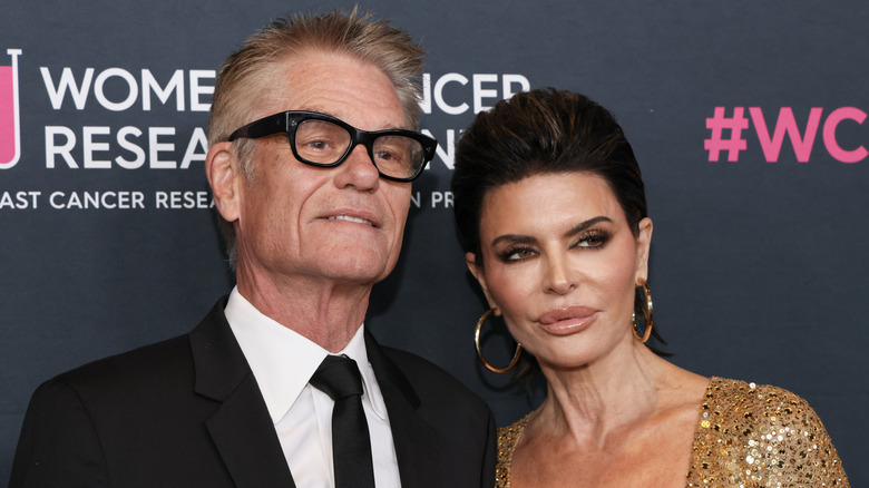 Lisa Rinna and Harry Hamlin posing