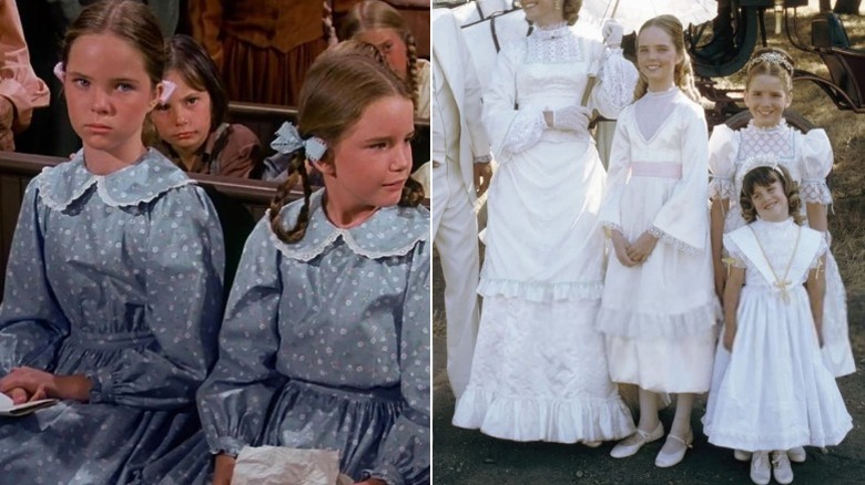 Scenes of the Ingalls daughters from Little House on the Prairie