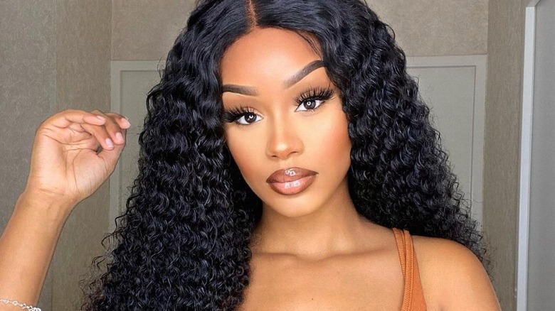 Woman wearing Luvme wig