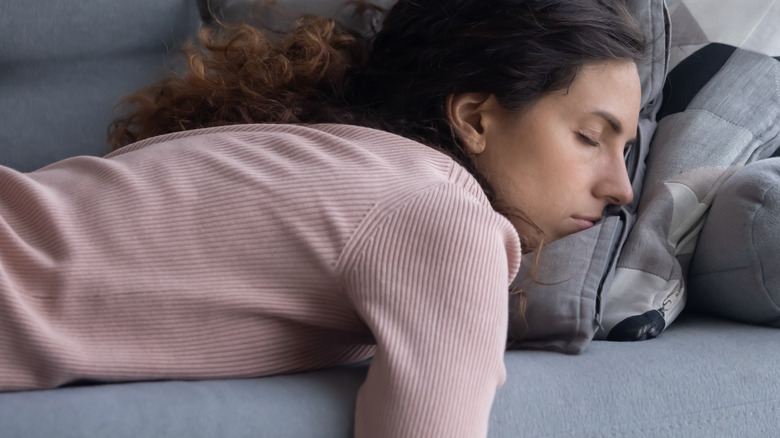 woman taking a nap