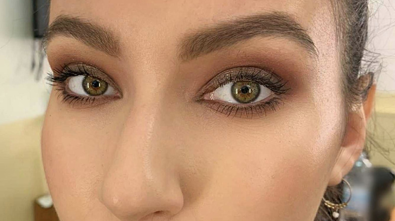 Woman with hazel eyes