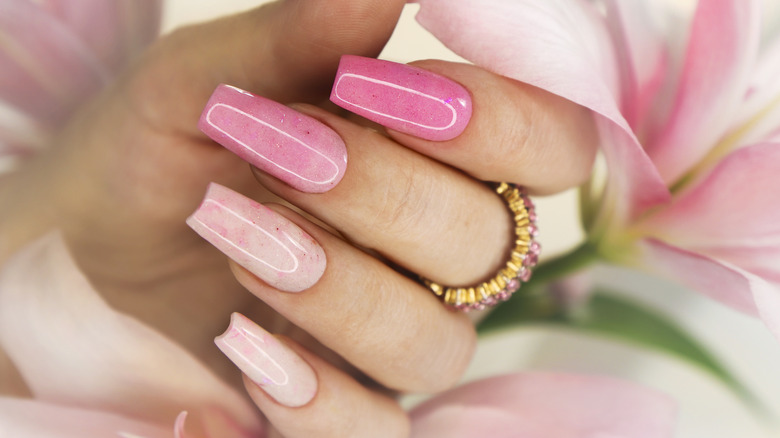 Pink nail design