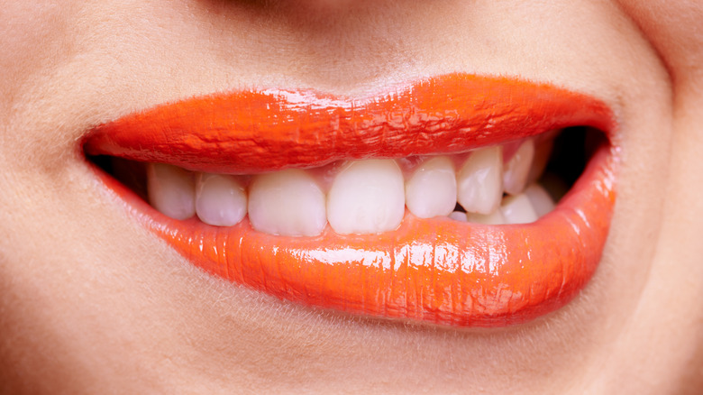 Close-up of a bright lipcolor
