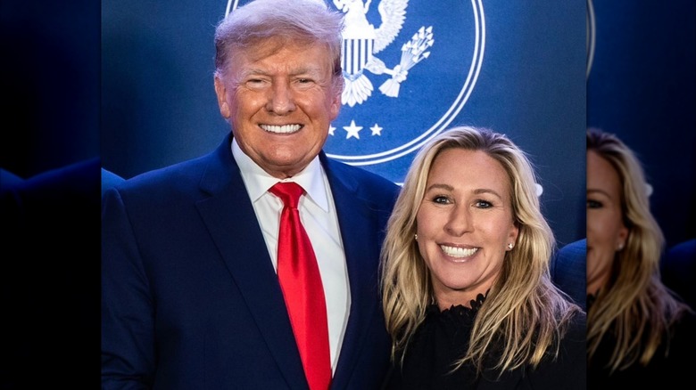 Donald Trump and Marjorie Taylor Greene posing