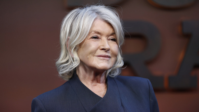 Martha Stewart wearing a navy-blue outfit in 2026.