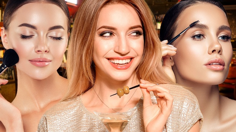 Women with martini makeup