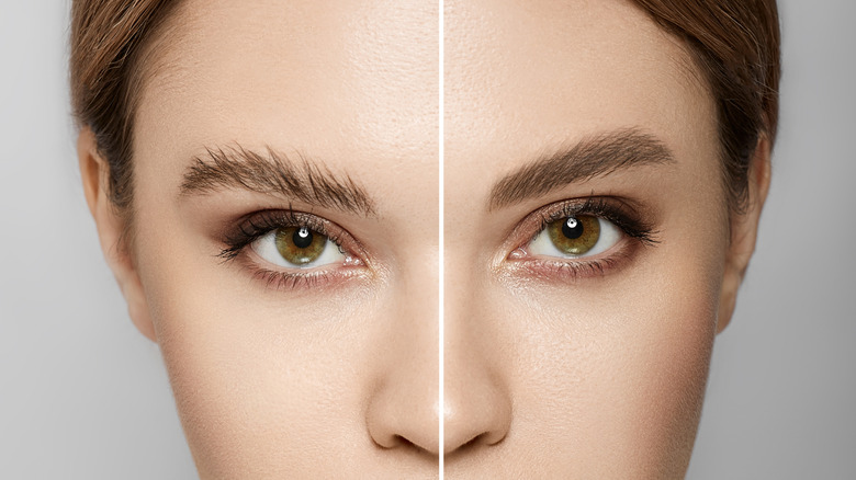 Before and after fluffy brows.