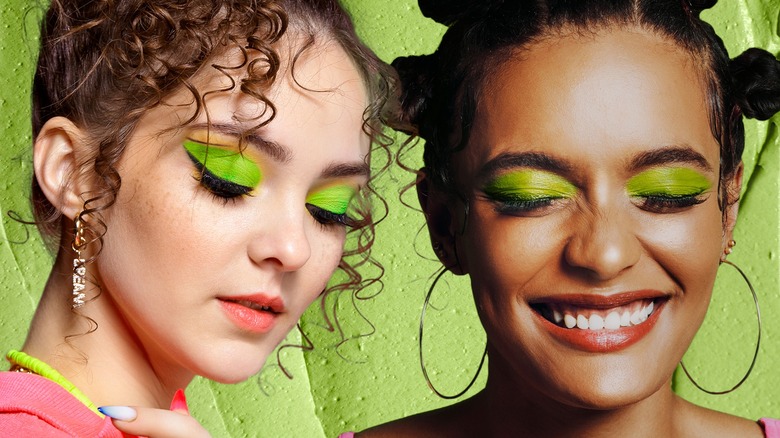Composite women in green eyeshadow