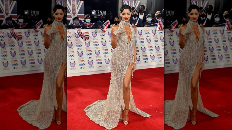 Maura Higgins poses at the Pride of Britain Awards in 2021