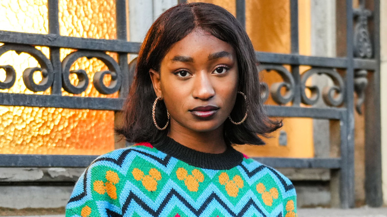 A woman with a flipped out lob